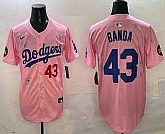 Men's Los Angeles Dodgers #43 Anthony Banda Pink 2025 Tokyo Series Limited Jersey,baseball caps,new era cap wholesale,wholesale hats